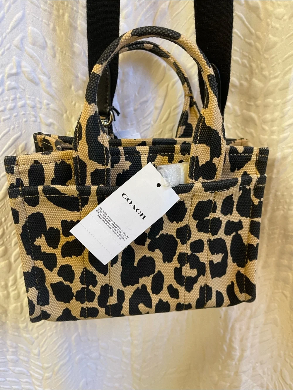 COACH New York Cargo Mini Canvas Leopard Print Tote Bag 20 - NWT **